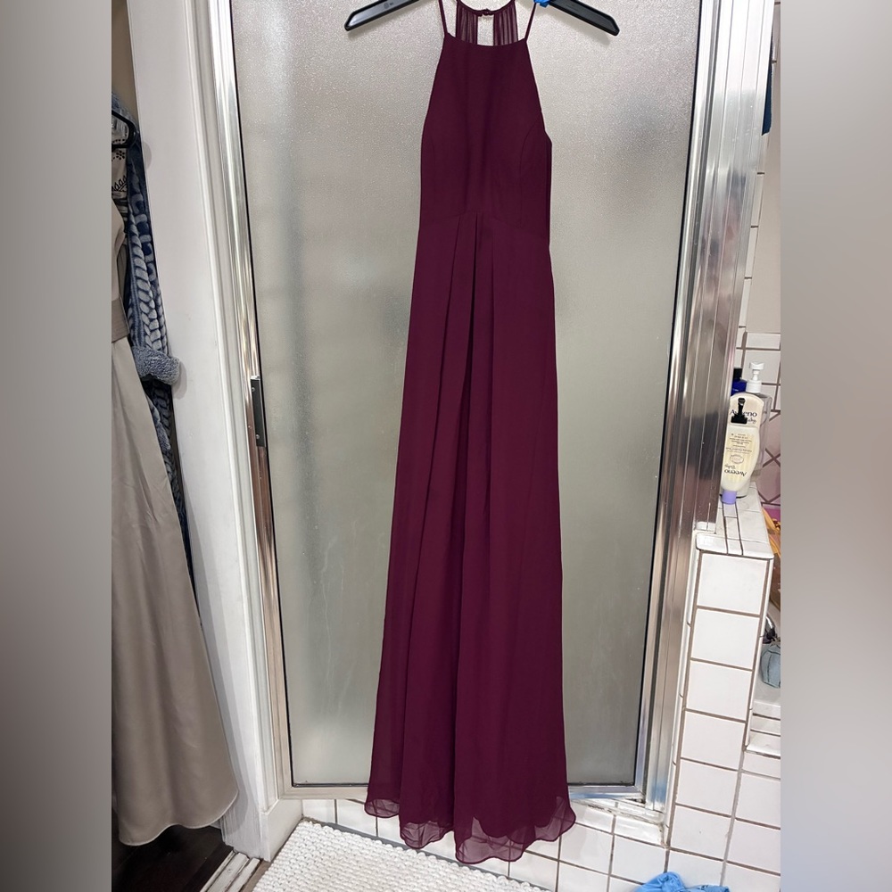Elegant Burgundy Evening Gown